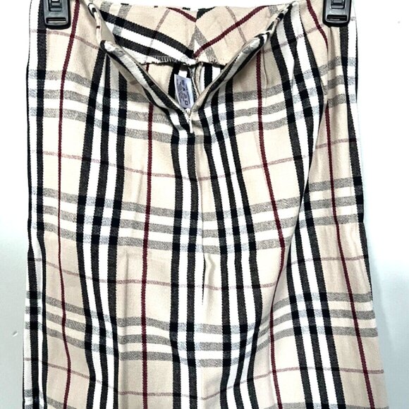 SUPER CUTE BURBERY STYLE BROWN PLAID MINI DRESS SKIRT 100% COTTON NEW W/O TAG - Picture 7 of 14
